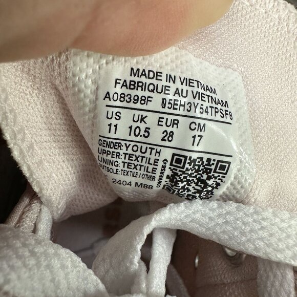 Converse CTAS Girls size 11 Lift High Pink Shoes - Picture 8 of 8